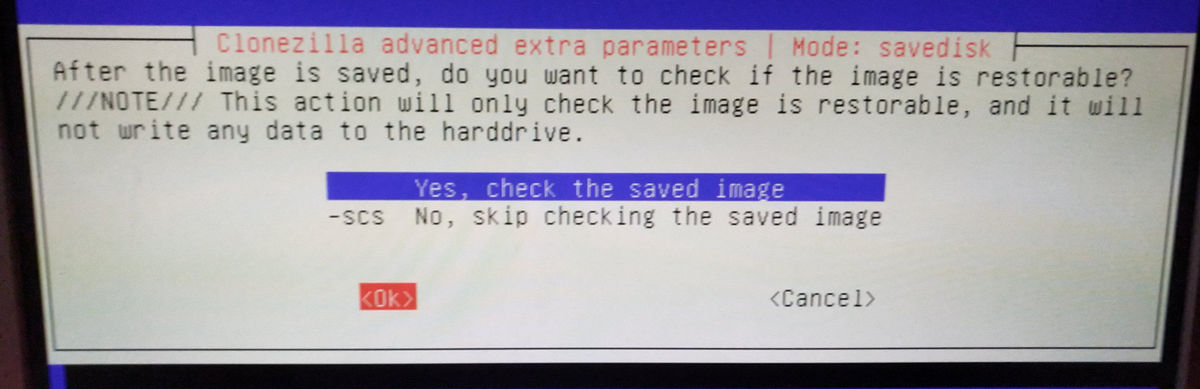 clonezilla backup select check-img-after-backup